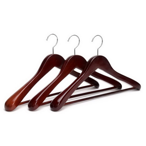 Coat Hangers JS HANGER Solid Wooden Suit Hangers 20 Pack Walnut Finish 